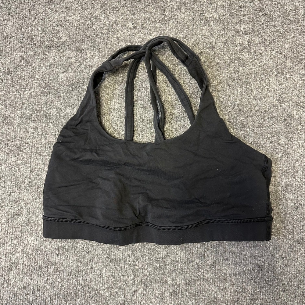Lululemon Sports Bra Womens Size 6 Black Free To Be Serene Strappy Yoga Athletic